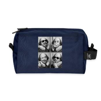 William_Shakesepeare photo strips - Recycled Toiletry Zip Bag - navy - Front
