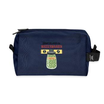 Lustiger Spruch Ersatzblasen Wasserwaage Humor - Recycelte Kulturtasche - Navy - Vorne