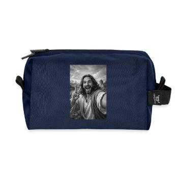 Jesus Christ Selbstporträt - Recycelte Kulturtasche - Navy - Vorne