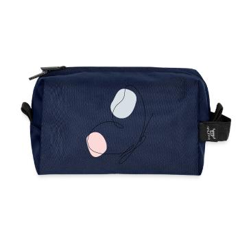 Abstract Line Art Minimal Aesthetic Butterfly - Recycled Toiletry Zip Bag - navy - Front