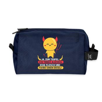 Ja zum Teufel ich trinke Alkohol Esse Fleisch - Recycelte Kulturtasche - Navy - Vorne