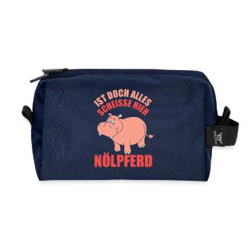 Pessimist Spruch Nörgler Lustiges Nilpferd - Recycelte Kulturtasche - Navy - Vorne