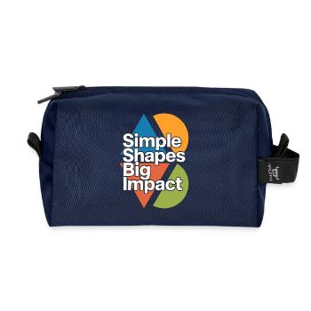 Logo Designer Simple Shapes Big Creative Designer - Recycled Toiletry Zip Bag - navy - Front