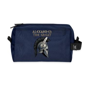 Alexander der Große Kriegerhelm - Recycelte Kulturtasche - Navy - Vorne