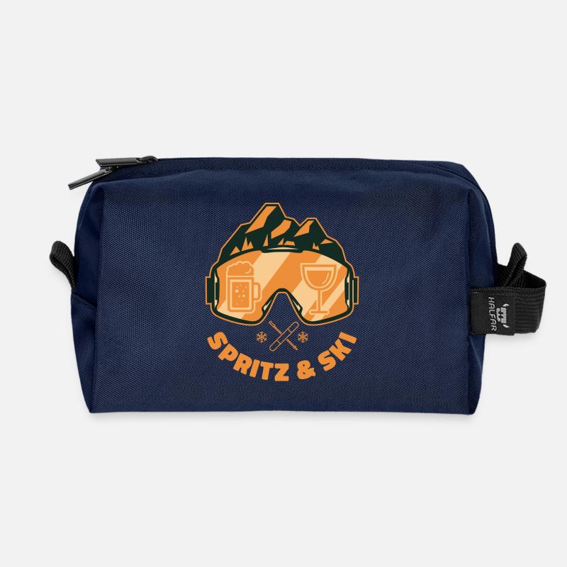 Spritz & Ski – Après-Ski Winter Spritz - Recycled Toiletry Zip Bag - navy