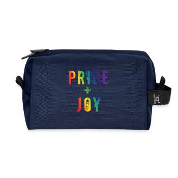 Pride Joy Rainbow LGBTQ Typography Design - Recycelte Kulturtasche - Navy - Vorne