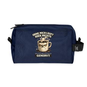 Ohne mich läuft hier nichts genervter Kaffee - Recycelte Kulturtasche - Navy - Vorne