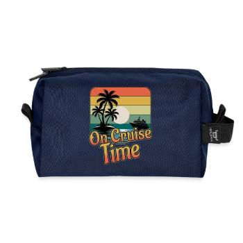 On Cruise Time Family Vacation Trip Cruising - Recycled Toiletry Zip Bag - navy - Front