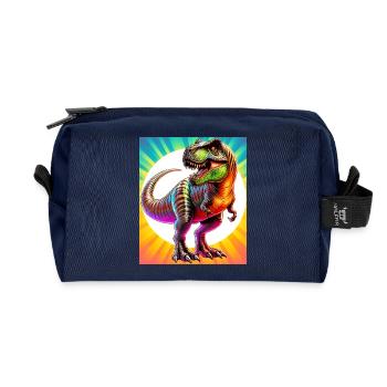 Dinosaurier - Recycelte Kulturtasche - Navy - Vorne