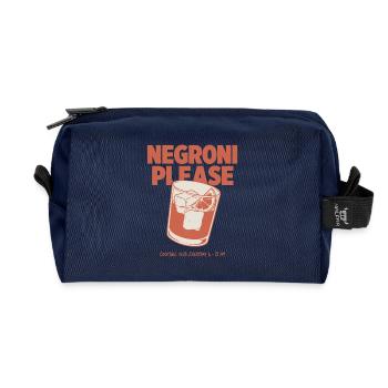 Negroni Please - Retro Cocktail & Happy Hour - Recycelte Kulturtasche - Navy - Vorne