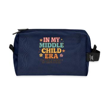 Daughter Family Humor In My Middle Child Era - Recycled Toiletry Zip Bag - navy - Front