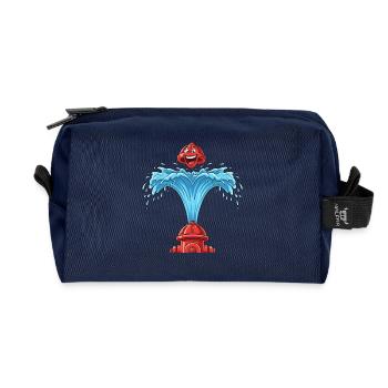 Herzsprudel aus Hydrant - Recycelte Kulturtasche - Navy - Vorne