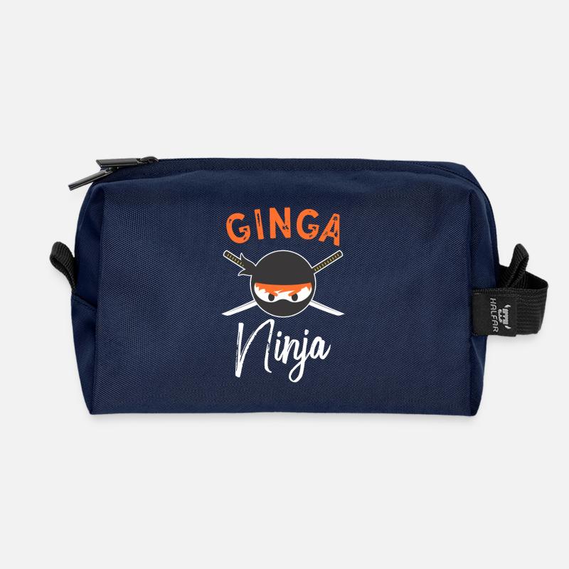 Ginga Ninja Emblem - Recycled Toiletry Zip Bag - navy