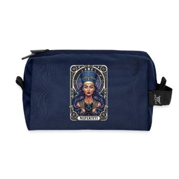 Tarotkarte der Nofretete - Recycelte Kulturtasche - Navy - Vorne