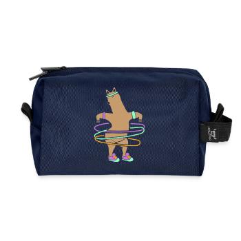 Hula Hup Hullern Huller Hoop Lama Alpaca - Recycled Toiletry Zip Bag - navy - Front