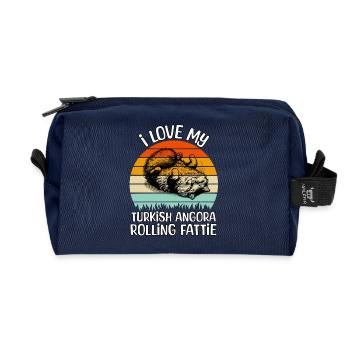 Drôle de chat angora turc - Trousse de toilette en tissu recyclé - marine - Devant