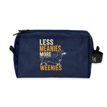Less mean, more Weenies - Recycled Toiletry Zip Bag - navy - Front