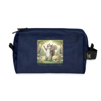 Auf, Um Den Herrn Zu Preisen Christ Eichhörnchen - Recycelte Kulturtasche - Navy - Vorne