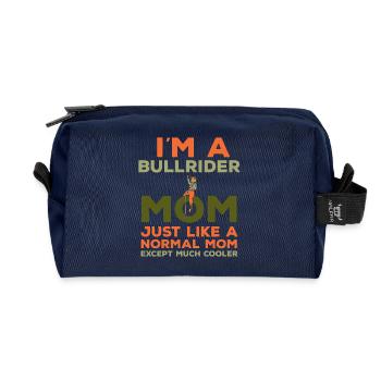 cowboy western rodeo mom mom riding - Recycled Toiletry Zip Bag - navy - Front