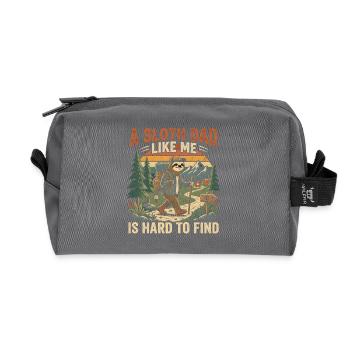 Sloth Dad Hiking Adventure - Recycled Toiletry Zip Bag - anthracite - Front