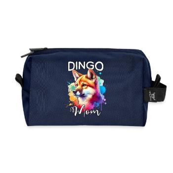 Australian Wild Dog Mom - Recycled Toiletry Zip Bag - navy - Front