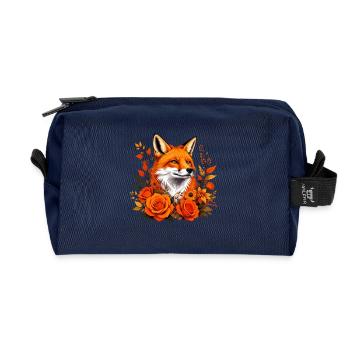 Le renard dans la ruée d’automne - Trousse de toilette en tissu recyclé - marine - Devant