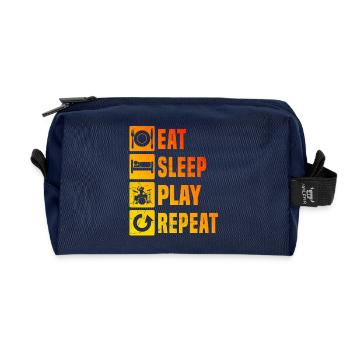 Playing the drums Gift for a drummer - Recycled Toiletry Zip Bag - navy - Front