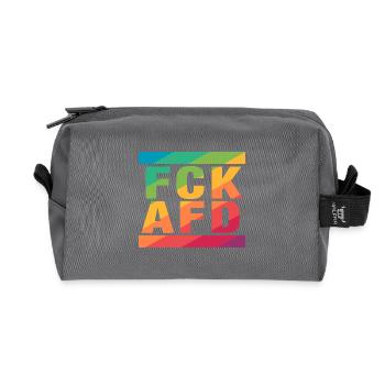 FCK AFD - Setting an example against the right, against Nazis - Recycled Toiletry Zip Bag - anthracite - Front