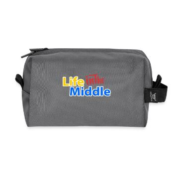 Lifeinthemiddle - Recycled Toiletry Zip Bag - anthracite - Front