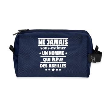 un homme qui élève des abeilles - Trousse de toilette en tissu recyclé - marine - Devant