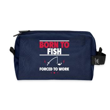 Born to Fish – The Ultimate Fisherman's Motto - Recycled Toiletry Zip Bag - navy - Front