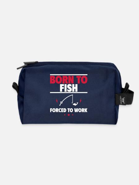 Born to Fish – das ultimative Motto für Fischer - Recycelte Kulturtasche - Navy