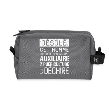 Auxiliaire puériculture Désolé ce mec pris - Trousse de toilette en tissu recyclé - anthracite - Devant