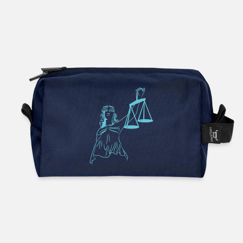 Justitia - Recycled Toiletry Zip Bag - navy