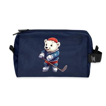 Joueur de hockey Polar Bear - Trousse de toilette en tissu recyclé - marine - Devant