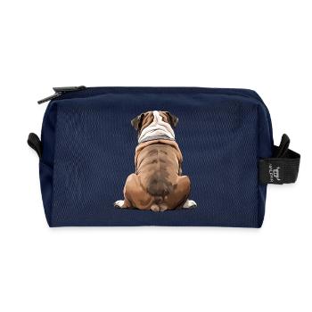 Bulldogge - Recycelte Kulturtasche - Navy - Vorne