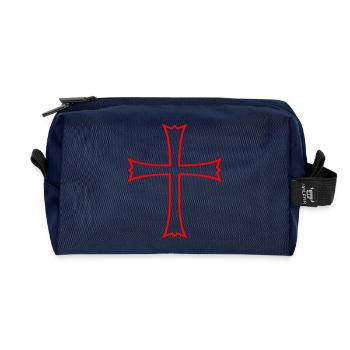 cross - Recycled Toiletry Zip Bag - navy - Front