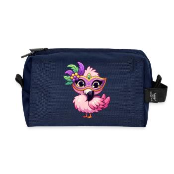 Mardi Gras Comic Flamingo - Recycelte Kulturtasche - Navy - Vorne