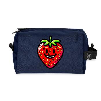 Fraises et fraises - Trousse de toilette en tissu recyclé - marine - Devant
