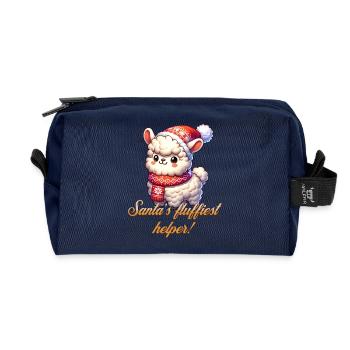 Alpaca - Santa's little helper! - Recycled Toiletry Zip Bag - navy - Front