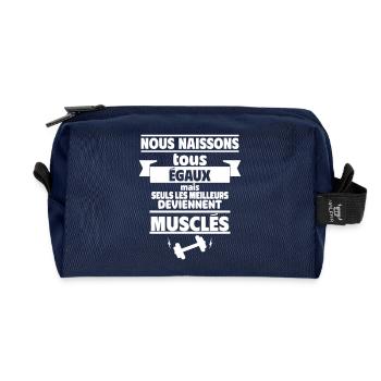 les meilleurs deviennent musclés - Trousse de toilette en tissu recyclé - marine - Devant