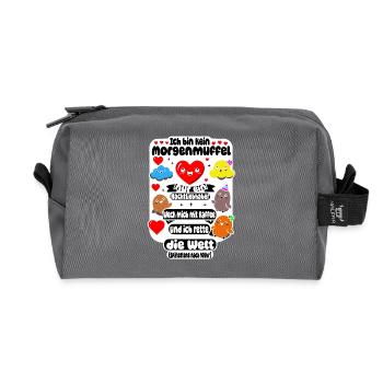 Night lovers – coffee saves the world - Recycled Toiletry Zip Bag - anthracite - Front