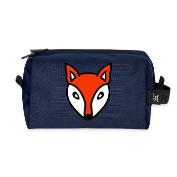 Fox, Red Fox, Wild, Animal, Smart, Forest, Face, Head - Recycled Toiletry Zip Bag - navy - Front