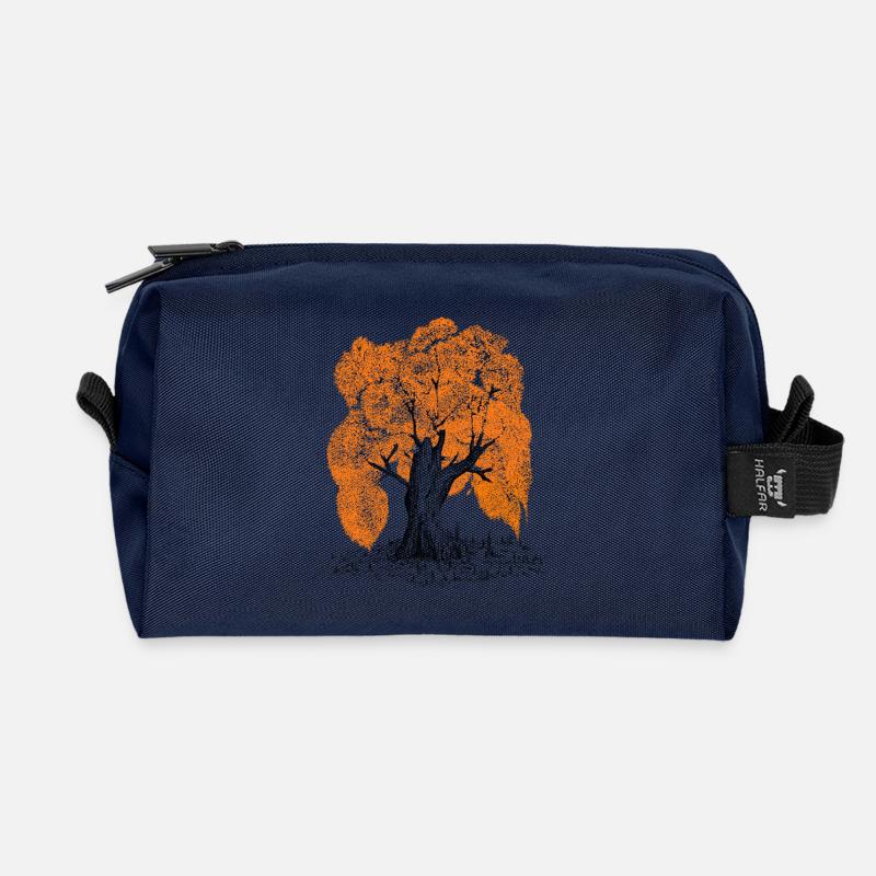 MJR - Orange Tree - Recycled Toiletry Zip Bag - navy