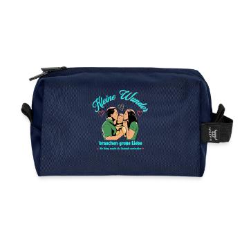 Bébé Enceinte Enfant Famille Maman Papa Cadeau - Trousse de toilette en tissu recyclé - marine - Devant