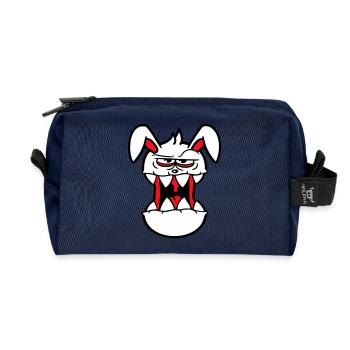 Hase Monster Böse Gefährlich Cool Halloween Horror - Recycelte Kulturtasche - Navy - Vorne