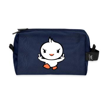 Bird evil middle finger show bad boy running cool - Recycled Toiletry Zip Bag - navy - Front