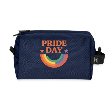 Pride Day Regenbogen Liebe Design - Recycelte Kulturtasche - Navy - Vorne