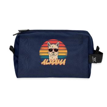 Chemise rétro en alpaga – ALMAMA Design - Trousse de toilette en tissu recyclé - marine - Devant