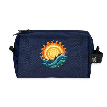 Chemise Soleil & Vacances – Summer Vibes Design - Trousse de toilette en tissu recyclé - marine - Devant